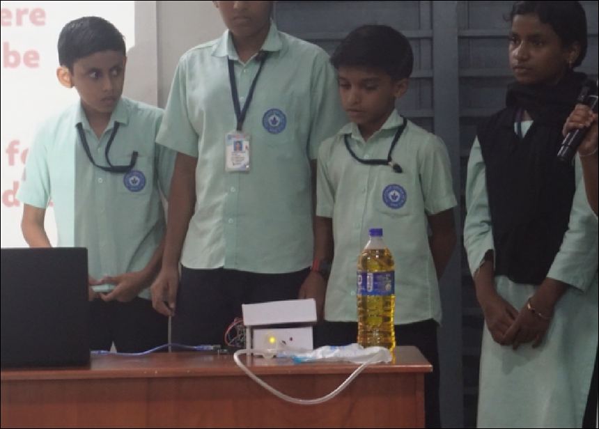 Students demonstrating their prototype