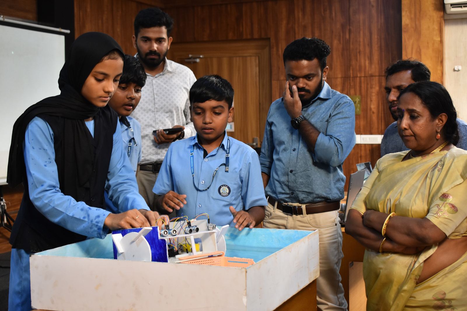 Students demonstrating a prototype
